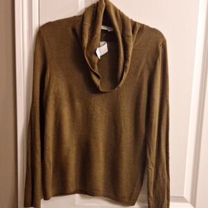LOFT Olive Cowl Neck Sweater